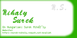 mihaly surek business card